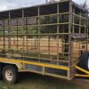 Flat deck with cage double braked axle trailer